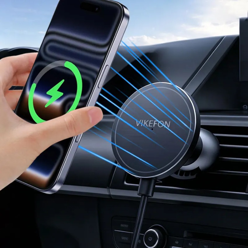 Magnetic Phone Holder For Car Vent - Kabelloses Auto-Ladegerät, magnetische Handyhalterung, Lüftungsclip-Halterung, stabile