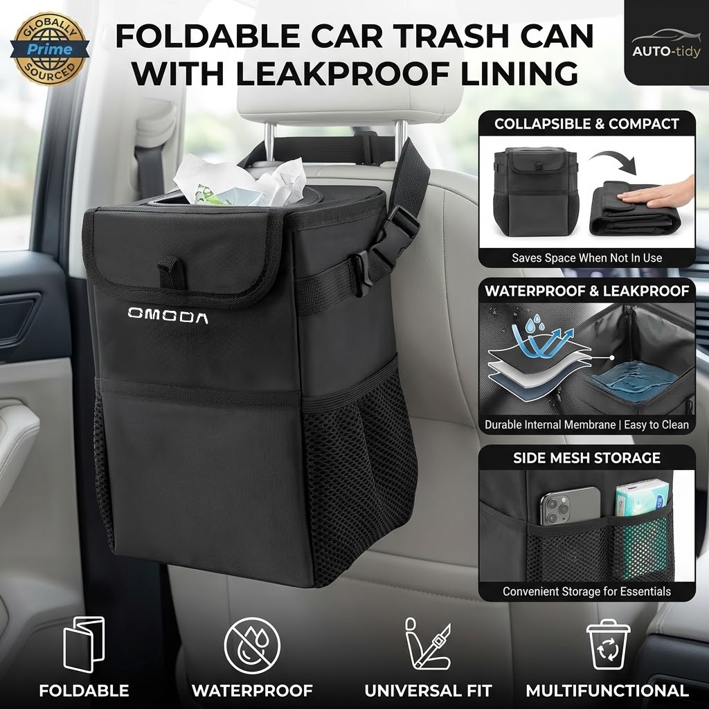 Faltbarer, tragbarer, auslaufs – Waterproof Car Trash Can With Lid Bewertung und Preis
